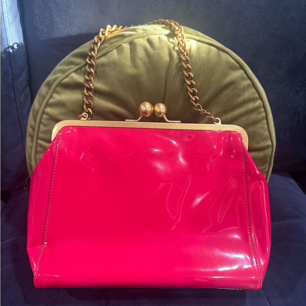 Elegant Pink Patent Leather Handbag